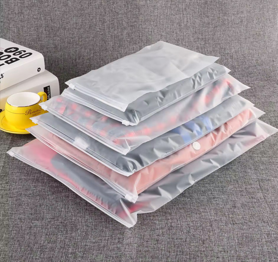 Clothing flat zipper plastic bag